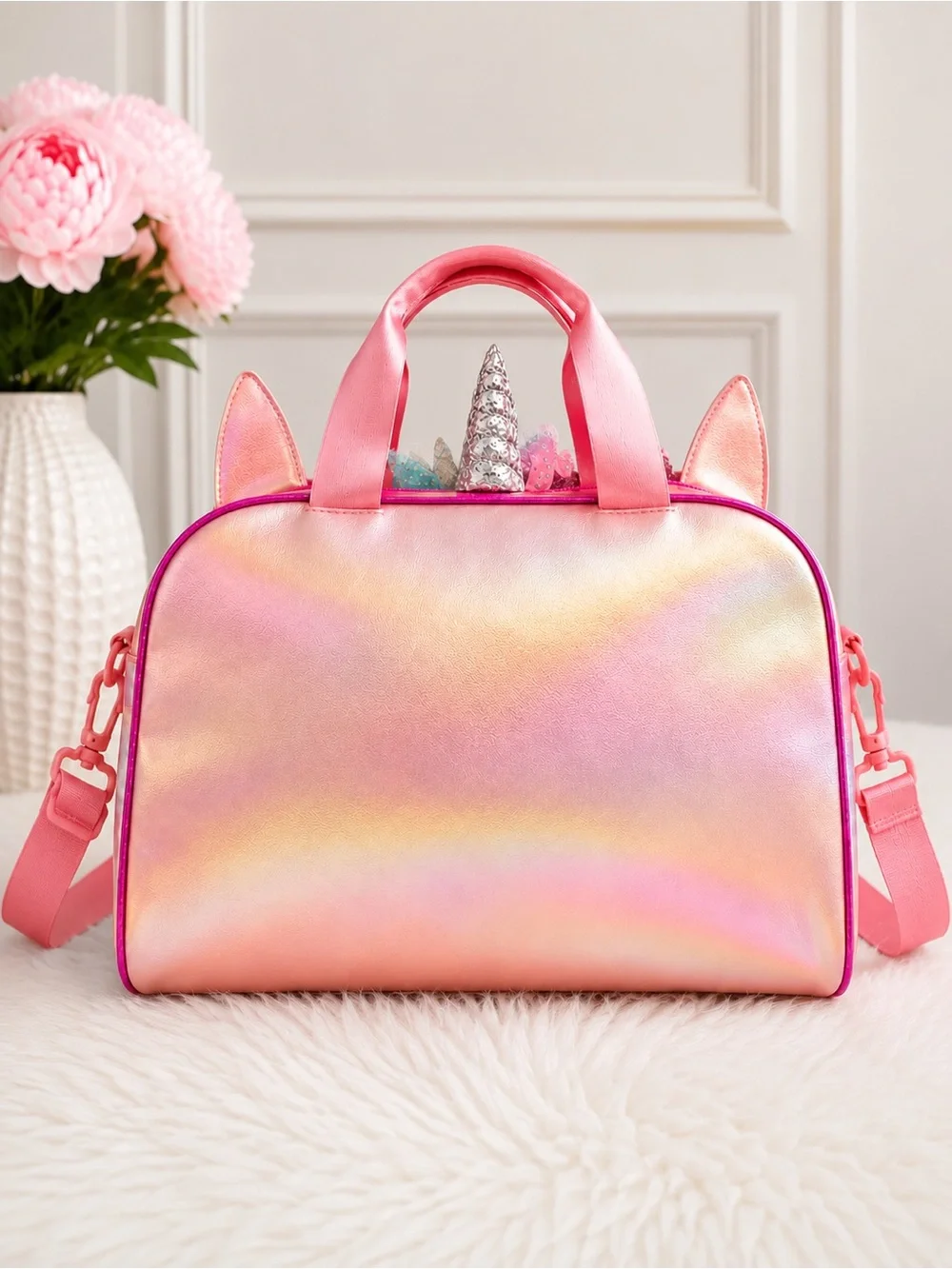 OMG Accessories Pink Unicorn Duffel Bag
